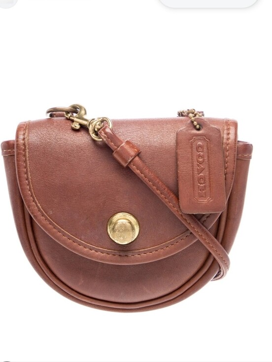 Coach Handbags - COACH 1990s Leather Mini Belt Bag Crossbody British Tan RARE